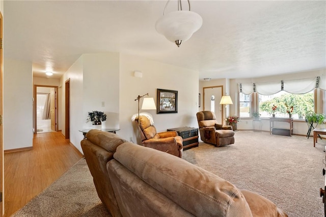 3028 Wachter Ave, Lower Burrell, PA 15068 - living room featuring baseboards and wood finished floors