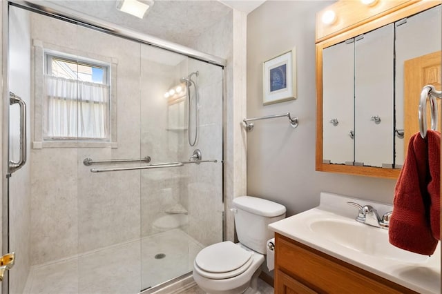 3028 Wachter Ave, Lower Burrell, PA 15068 - full bathroom with vanity, toilet, and a shower stall