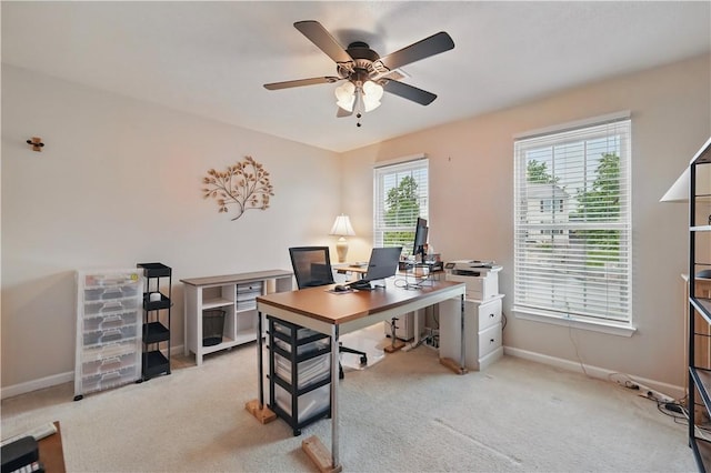 923 Arberdeen Dr, Hempfield Twp Wml, PA 15601 - carpeted home office with ceiling fan and baseboards