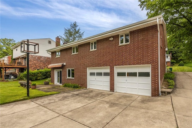 157 Kings Dale Rd, Churchill Boro, PA 15221 - view of front of house featuring an attached garage, driveway, brick siding, and a front yard