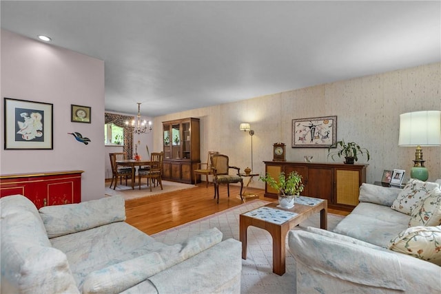 157 Kings Dale Rd, Churchill Boro, PA 15221 - living area with a chandelier and wood finished floors