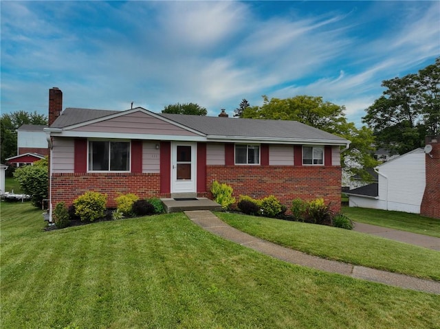 111 York Way, Center Twp Bea, PA 15061 - single story home featuring brick siding, a front lawn, and a chimney