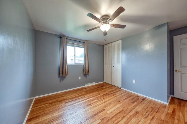 111 York Way, Center Twp Bea, PA 15061 - unfurnished bedroom with light wood-style flooring, baseboards, a closet, and ceiling fan