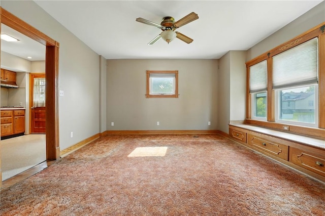 139 Wengler Ave, Sharon, PA 16146 - empty room featuring light colored carpet, a ceiling fan, and baseboards