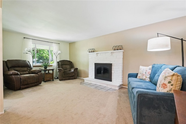 652 Westland Dr, Richland, PA 15044 - living room featuring carpet and a brick fireplace