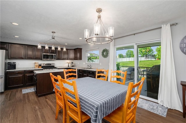 132 Naughton Cir, Forward Twp But, PA 16033 - dining room featuring a chandelier, dark wood-style floors, and recessed lighting