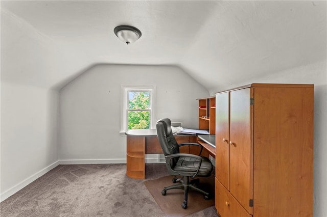 3316 Evans Dr, South Park, PA 15332 - home office with carpet, vaulted ceiling, and baseboards
