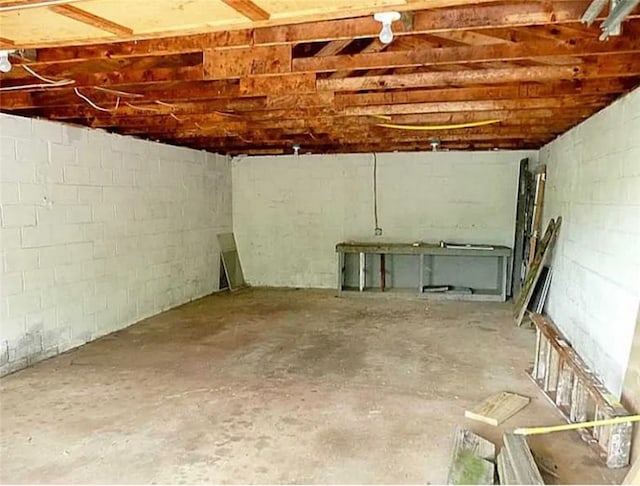 3316 Evans Dr, South Park, PA 15332 - unfinished basement with concrete block wall