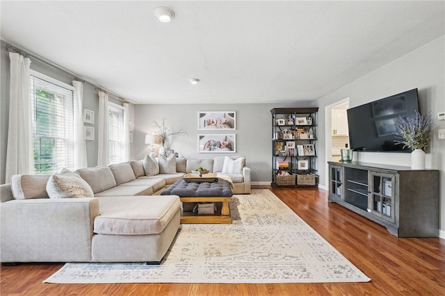 901 Montclair Dr, Moon/Crescent Twp, PA 15108 - living area featuring wood finished floors and baseboards