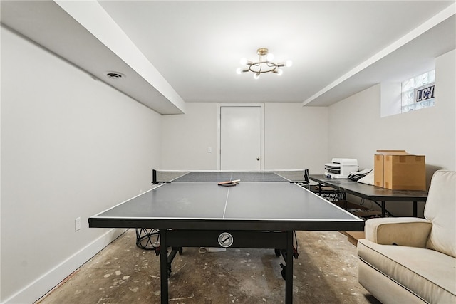 118 Eakin Ave, Ross Twp, PA 15214 - recreation room with unfinished concrete floors and baseboards