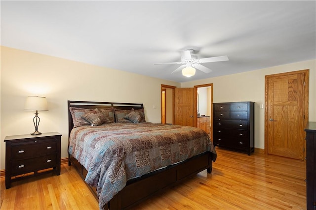 511 Clubview Dr, Peters Twp, PA 15317 - bedroom featuring light wood-type flooring, a ceiling fan, and baseboards