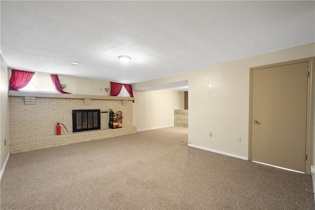 1064 Glen Oak Dr, Bethel Park, PA 15102 - basement featuring a fireplace and carpet