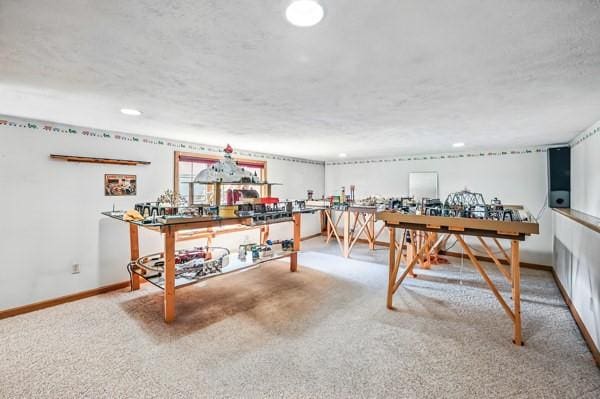 260 S Oakdale Ave, Hermitage, PA 16148 - carpeted office space with baseboards, a textured ceiling, and recessed lighting