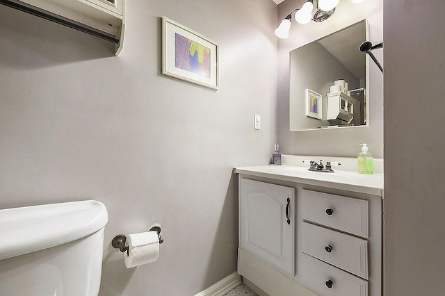 504 Diablo Dr, Bethel Park, PA 15102 - half bathroom featuring toilet, vanity, and baseboards
