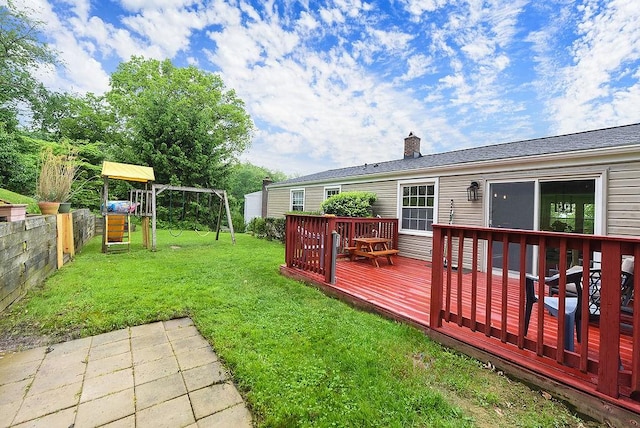 504 Diablo Dr, Bethel Park, PA 15102 - view of yard featuring a playground and a deck