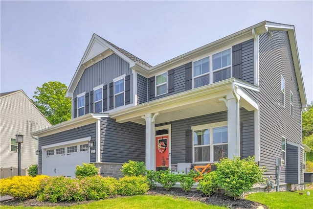 121 Derby Ln, North Fayette, PA 15071 - view of front facade featuring covered porch and an attached garage