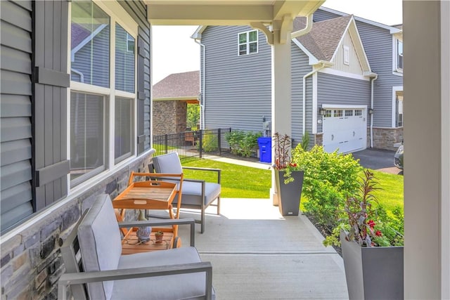 121 Derby Ln, North Fayette, PA 15071 - covered porch featuring a garage