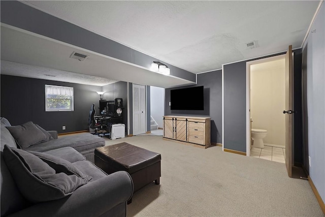 119 Summit Ridge Dr, Bridgeville, PA 15017 - living area with light carpet, baseboards, and an office area