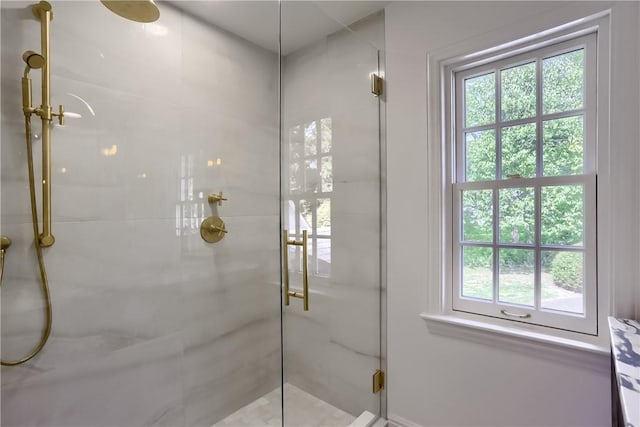 129 S Dr, Fox Chapel, PA 15238 - bathroom with a stall shower and healthy amount of natural light