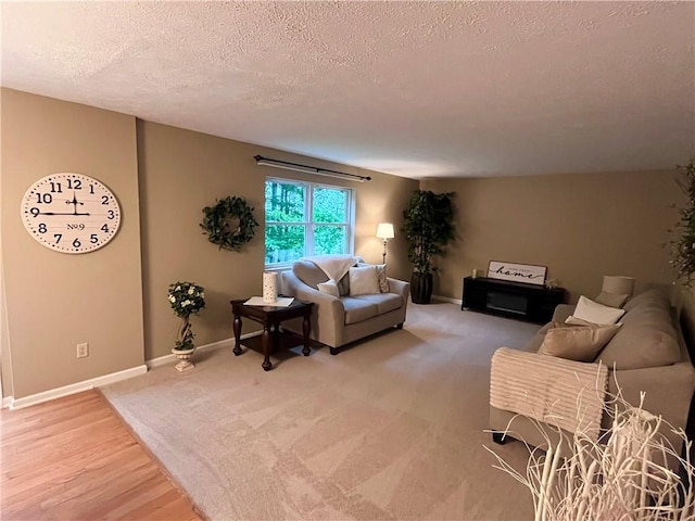 138 Willow Run Dr, Center Twp But, PA 16001 - living area with a textured ceiling, baseboards, and light carpet