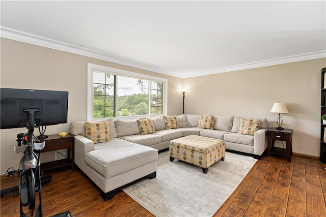 227 Shady Knoll Dr, Scott Twp Sal, PA 15220 - living area featuring crown molding and wood-type flooring