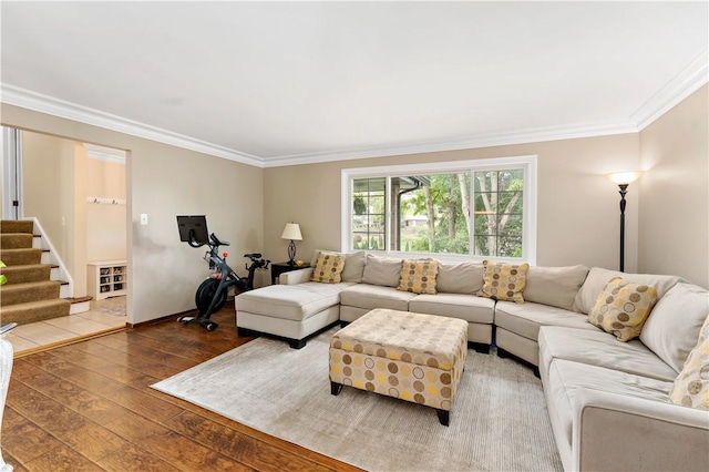 227 Shady Knoll Dr, Scott Twp Sal, PA 15220 - living room with crown molding, hardwood / wood-style flooring, and baseboards