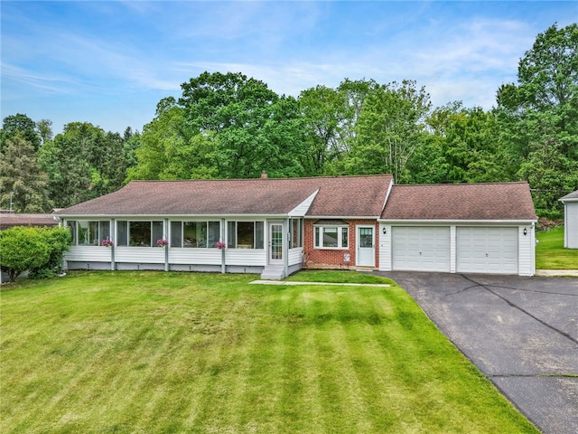 3702 School Rd, Murrysville, PA 15668 - single story home with an attached garage, driveway, entry steps, a front lawn, and a shingled roof