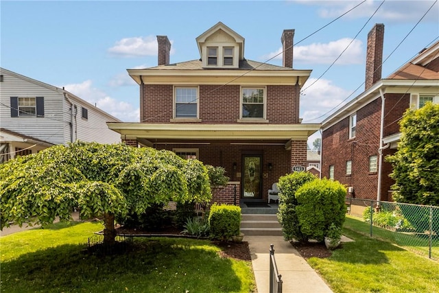 1623 Villanova, Morningside, PA 15206 - traditional style home with brick siding, covered porch, and a chimney