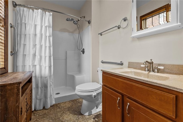 1623 Villanova, Morningside, PA 15206 - full bathroom featuring vanity, a shower with curtain, toilet, and tile patterned flooring