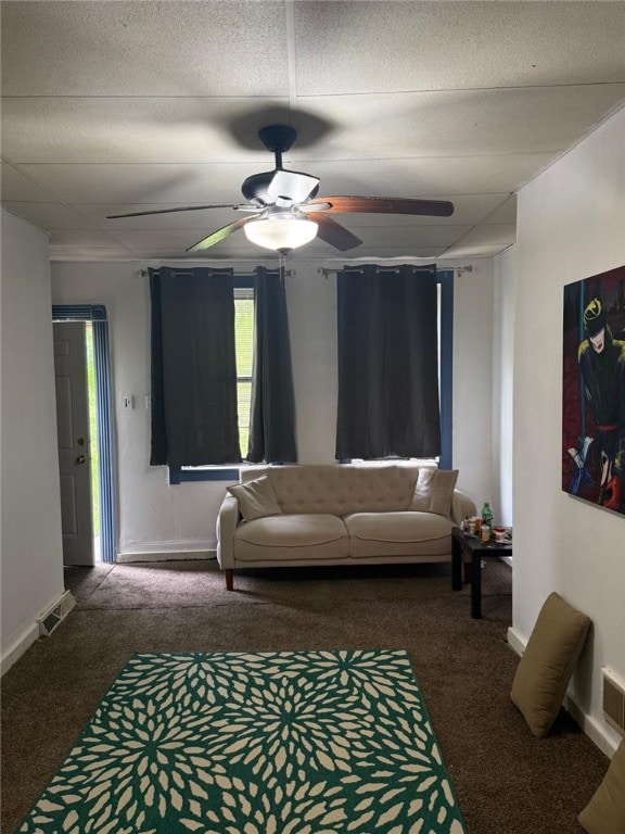 1704 High St, Spring Garden, PA 15212 - carpeted living area with a ceiling fan and baseboards