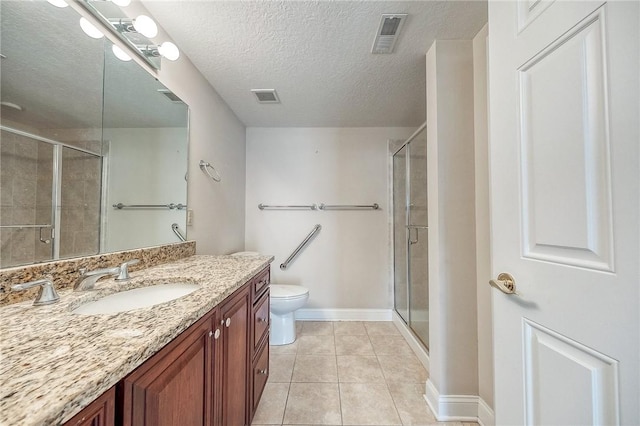 4115 Duckhorn Dr, Moon/Crescent Twp, PA 15108 - full bath featuring vanity, a stall shower, baseboards, a textured ceiling, and toilet