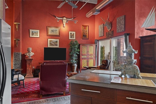 1536 Colwell St Unit 4, Downtown Pgh, PA 15219 - carpeted office space featuring a high ceiling and ceiling fan