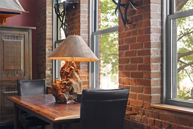 1536 Colwell St Unit 4, Downtown Pgh, PA 15219 - dining area featuring brick wall