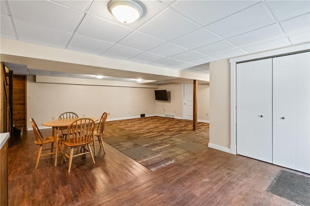 988 Croft Rd, Salem Twp Wml, PA 15601 - dining area with a drop ceiling, wood finished floors, and baseboards