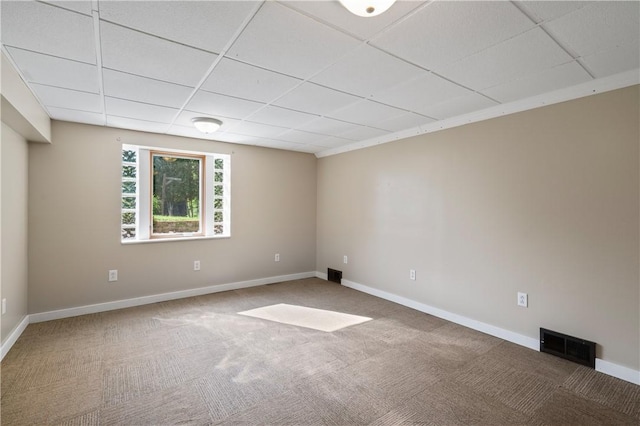 988 Croft Rd, Salem Twp Wml, PA 15601 - carpeted empty room featuring a paneled ceiling and baseboards