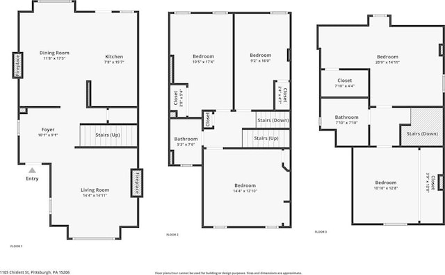 1105 Chislett St, Morningside, PA 15206 - home floor plan