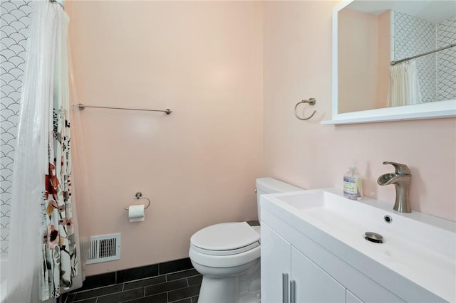 1105 Chislett St, Morningside, PA 15206 - bathroom with toilet, vanity, a shower with curtain, and tile patterned flooring