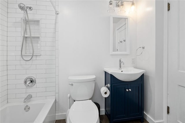 1105 Chislett St, Morningside, PA 15206 - full bathroom featuring vanity, toilet, shower / bathtub combination, and baseboards