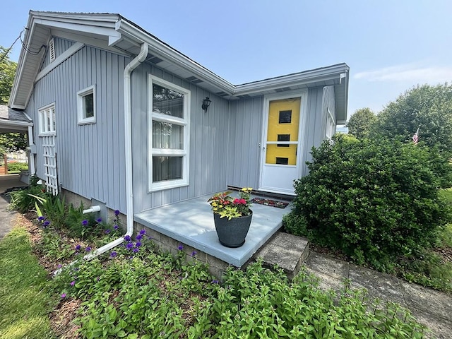 1720 Saltsburg Ave, White Twp Ind, PA 15701 - doorway to property with board and batten siding