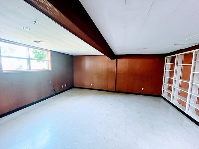 1720 Saltsburg Ave, White Twp Ind, PA 15701 - spare room featuring beamed ceiling and baseboards