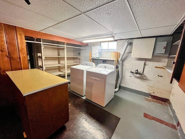 1720 Saltsburg Ave, White Twp Ind, PA 15701 - basement featuring washing machine and dryer and a paneled ceiling