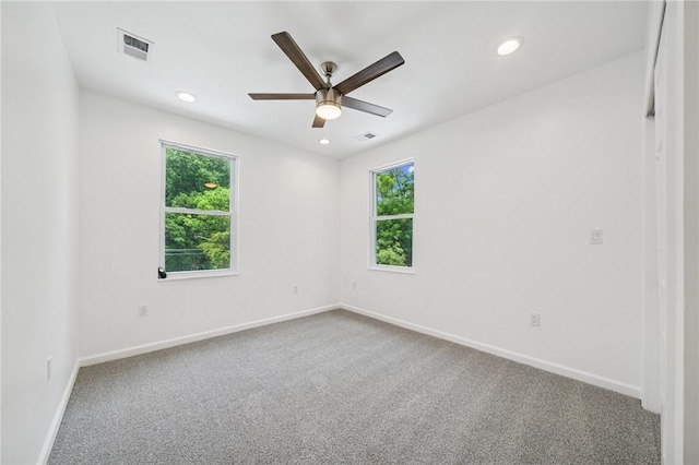 80 Butler St, Valencia Boro, PA 16059 - spare room featuring a ceiling fan, carpet, baseboards, and recessed lighting
