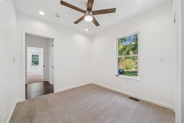 80 Butler St, Valencia Boro, PA 16059 - spare room with carpet flooring, plenty of natural light, a ceiling fan, baseboards, and recessed lighting