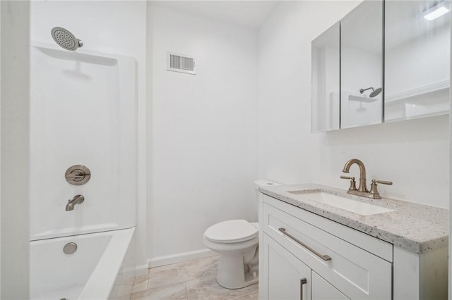 80 Butler St, Valencia Boro, PA 16059 - bathroom with vanity, toilet, tub / shower combination, and baseboards