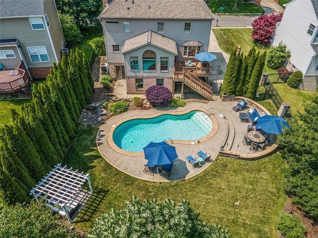 1616 Norman Dr, Franklin Park, PA 15143 - view of pool featuring a patio area, stairway, and a deck