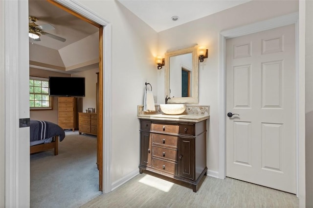 1616 Norman Dr, Franklin Park, PA 15143 - bathroom featuring vanity, a ceiling fan, and ensuite bathroom