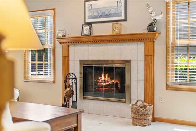 1616 Norman Dr, Franklin Park, PA 15143 - detailed view of a tile fireplace