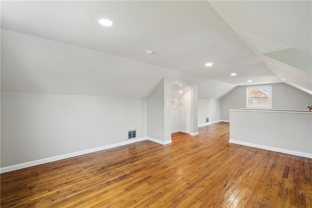 131 Spring Ave, Bellevue, PA 15202 - bonus room featuring light wood-type flooring, lofted ceiling, baseboards, and recessed lighting
