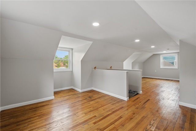 131 Spring Ave, Bellevue, PA 15202 - bonus room with lofted ceiling, hardwood / wood-style floors, plenty of natural light, baseboards, and recessed lighting
