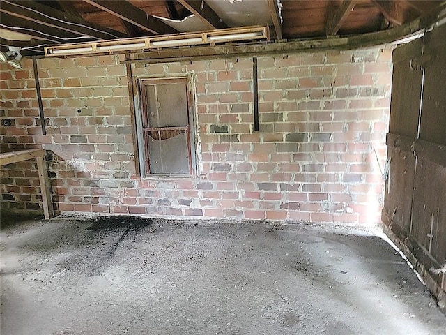 214 Washington Ave, Mount Pleasant Twp Was, PA 15340 - unfinished basement with brick wall